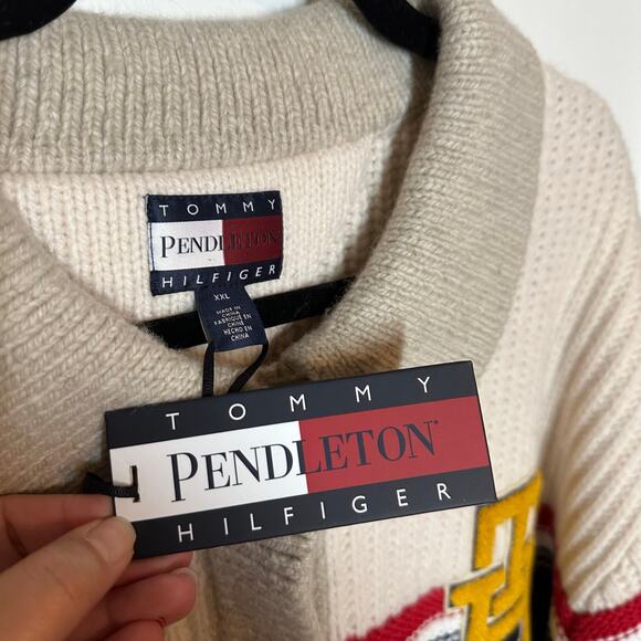 NEW Tommy Hilfiger x Pendleton Men's Valley Stripe Rugby Jumper Sweater Size XXL - Picture 6 of 16